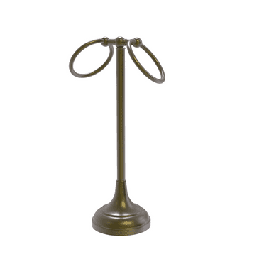 Antique Pewter Allied Brass BL-53-PEW Vanity Top 2 Ring Guest Towel Holder 